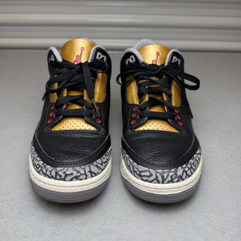 Jordan 3 Retro‎ Black Gold Womens Sneakers Size 10.5 Basketball Shoes CK9246-067